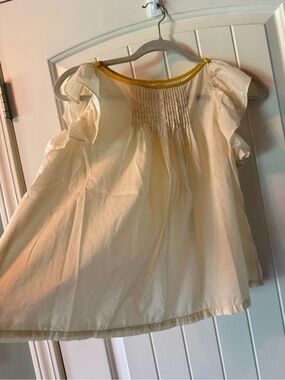 Stella McCartney GAP Kid's Top with Yellow Neck Trim and Flutter Sleeves NWOT
